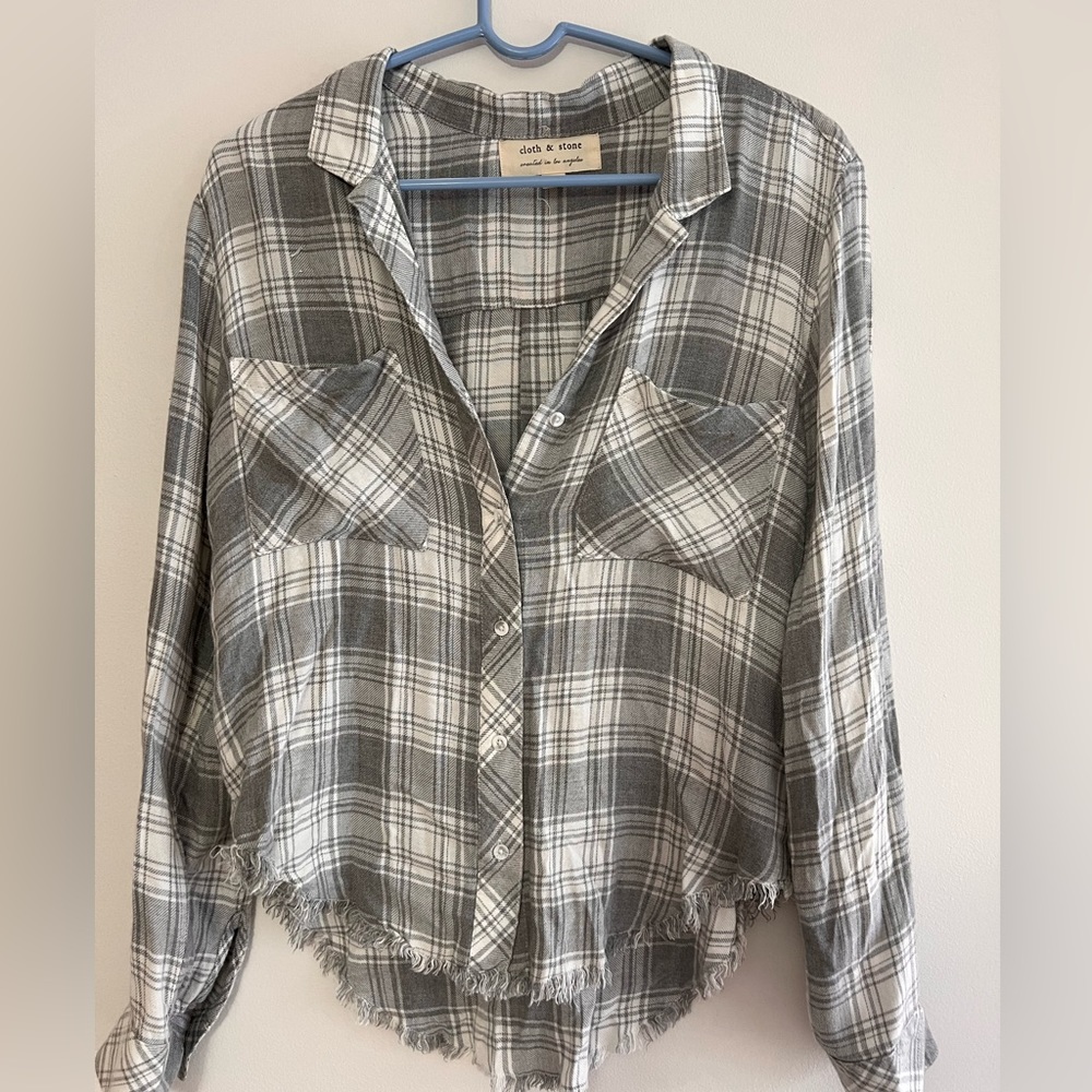 Anthropologie cloth & stone distressed flannel